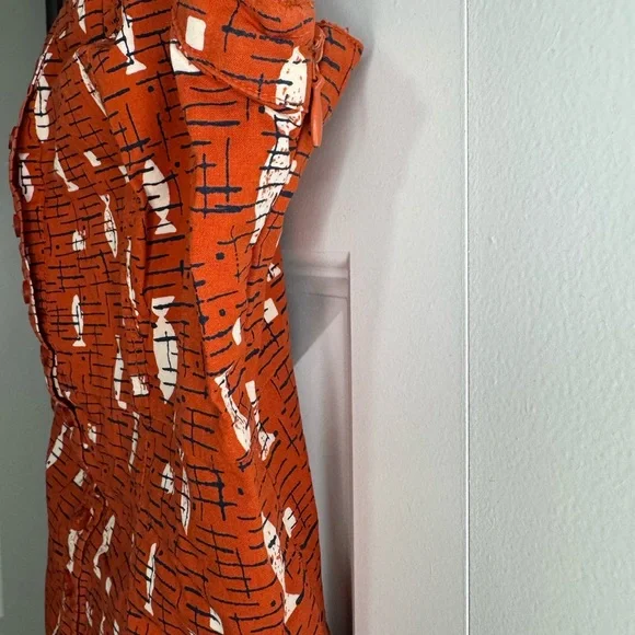 Women's Red Patterned Fish Top - Picture 3 of 5